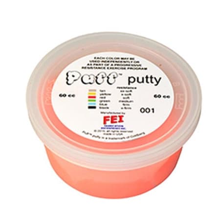 Fabrication Enterprises 10-1402 60cc Puff Lite Color-Coded Exercise Putty; Soft; Red